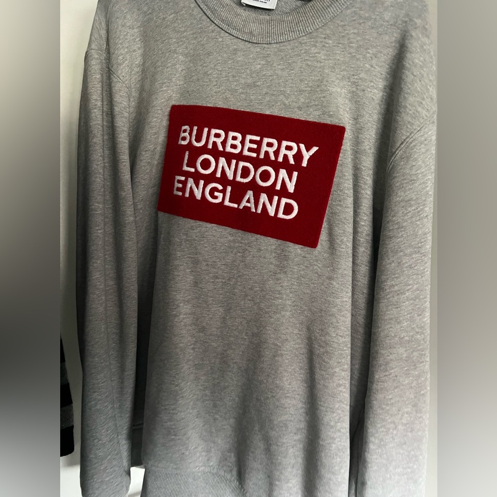 Burberry crew neck Label cotton sweatshirt